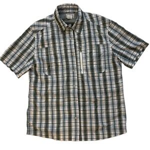 LL Bean Men’s Short Sleeve Lightweight Button Down Plaid Shirt